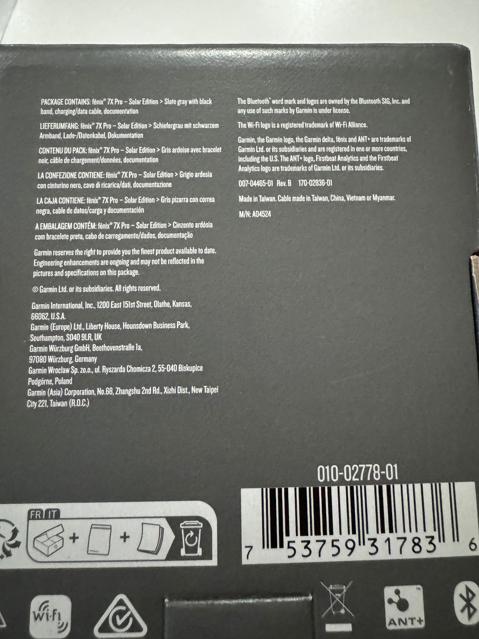 Garmin Fenix 7x pro solar