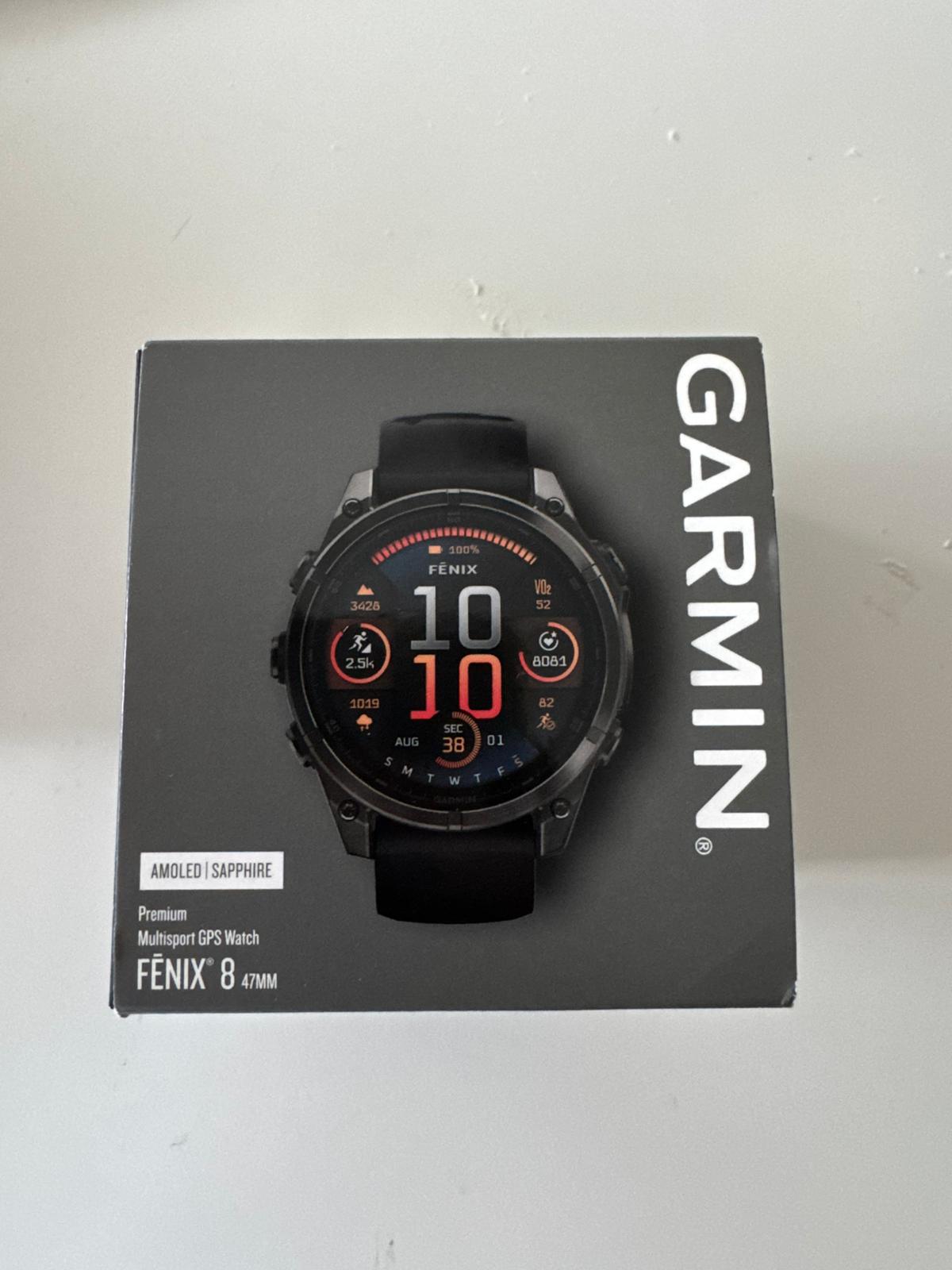 Garmin Fenix 8 47mm amoled/safira preto