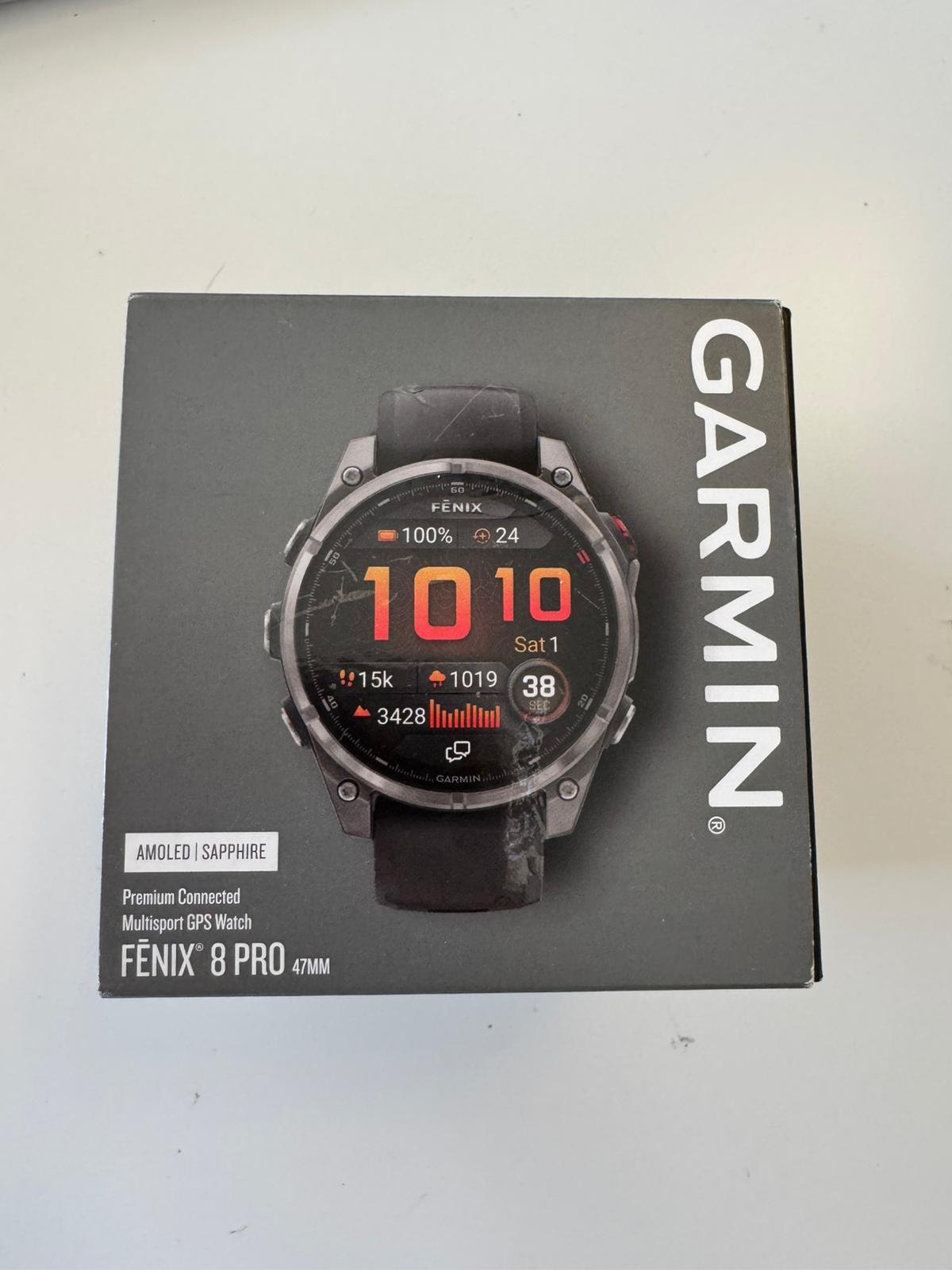 Garmin Fenix 8 Pro 47mm AMOLED/Safira Prateado