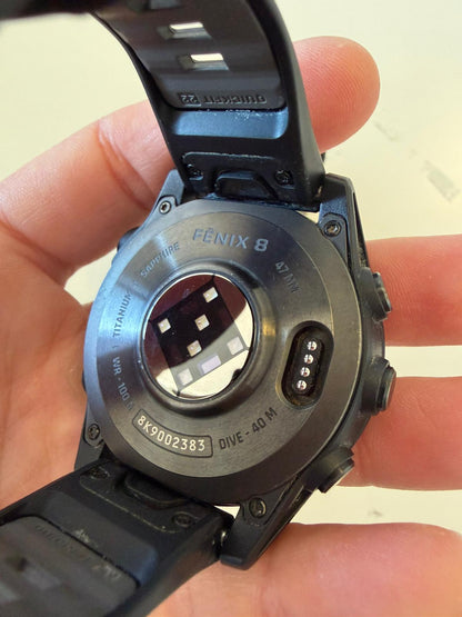 Garmin Fenix 8 47mm amoled/safira preto